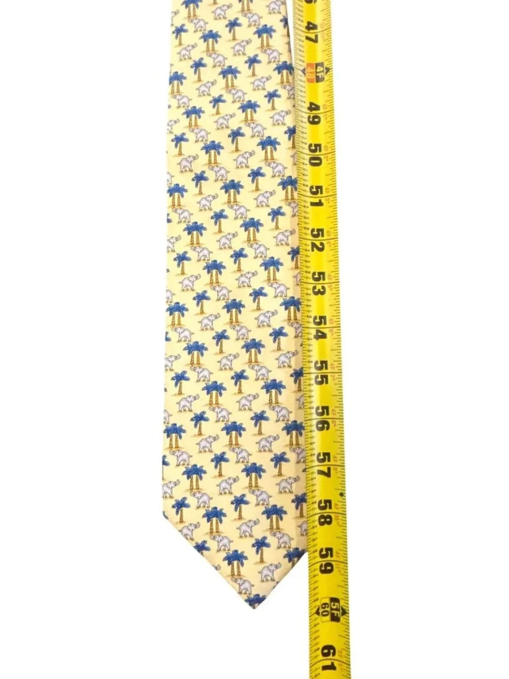 Holland & Sherry 1836 Silk Tie Men's Yellow Elephant Tropical Handmade USA
